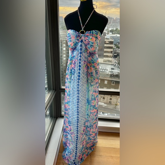 🆕 LILLY PULITZER 🧿 NWOT Viv Maxi Dress, Multi Hidden Treasures - Sz US 6 - Picture 7 of 16